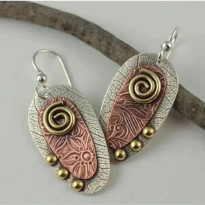 1 LEFT! Bohemian Copper Earrings